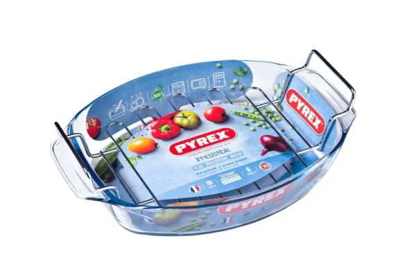 Plat Ovale PYREX IRRESISTIBLE 40 x 28 cm + Grille de cuisson