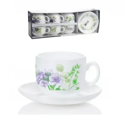 Luminarc Coffret De 6 Verres à Café Tasse et Sous Tasses - MABELLE 22CL