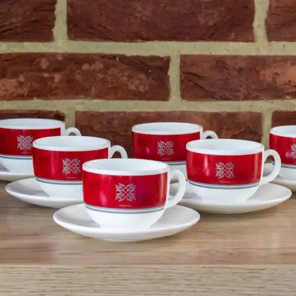 Luminarc Coffret De 6 Verres à Café Tasse et Sous Tasses - RUBIS 9 CL
