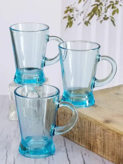 COFFRET DE 6 VERRE A THE HEYBELI TURQUOISE 18 CL