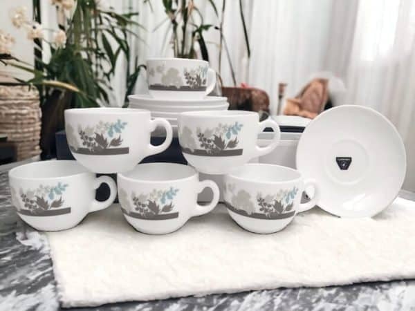 Luminarc Coffret De 6 Verres à Café Tasse et Sous Tasses - FOLIAGE 22CL