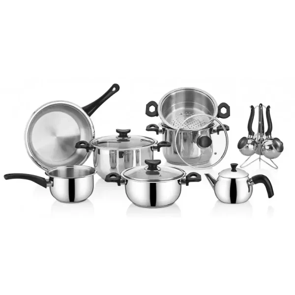 TEM Batterie De Cuisine En Inox 18 /10 15 Pièces Modèle Elios