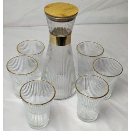 Ensemble carafe avec 6 verres transparents