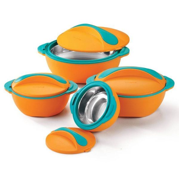 Lot De 4 Thermos Alimentaire Isotherme Pinnacle picasso orange/bleu