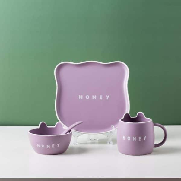 SERVICE PETIT DEJEUNER EN CERAMIQUE HONEY VIOLET