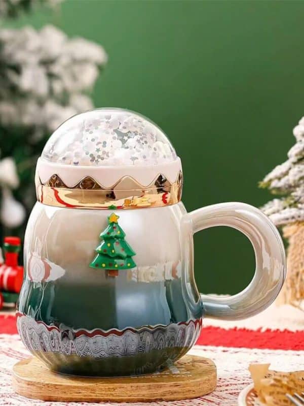 MUG NEIGE EN CERAMIQUE 400ML VERT