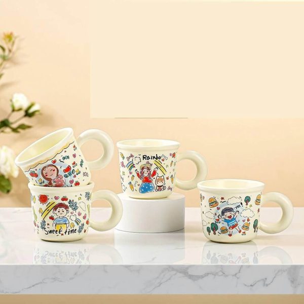 MUG EN CERAMIQUE CREATIVE + COUVERCLE + CUILLERE 350 ML
