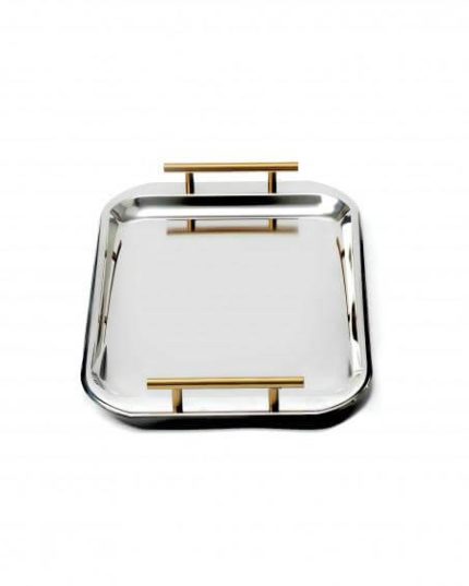 Plateau rectangulaire WINOX 50*33 cm - Inox 18/10 - bras gold -
