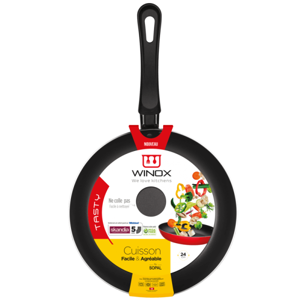 POELE TASTY 24CM ROUGE WINOX