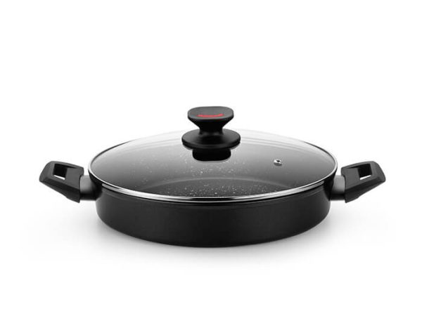 faitout Basse Avec Couvercle En Verre Monix Titan Rock 28 Cm