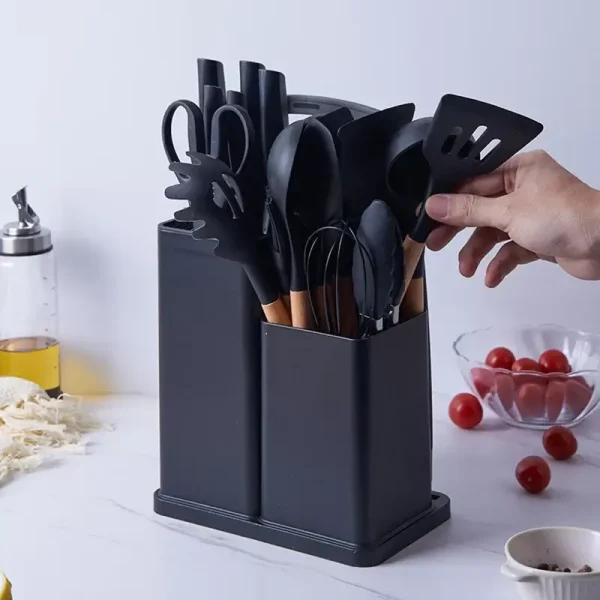 Ensemble d’ustensiles de cuisine en silicone 19 pieces