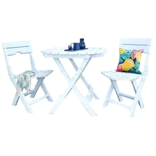Pack Table + 2 Chaises Pliantes Ruspina Blanc