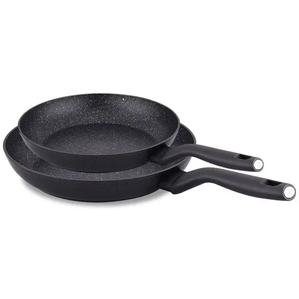 Set De 2 Poêles Korkmaz Nora Granite A2679 24Cm + 28Cm Noir