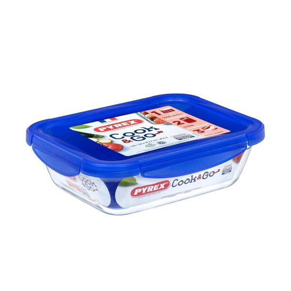 Pyrex - Cook & go - Boîte Rectangulaire en Verre avec Couvercle Hermétique et Étanche Ø 25x19 cm (Copie)