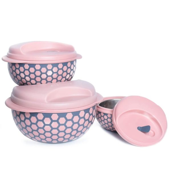 Ensemble de 3 Boites Isotherme Pinnacle 0,5/1/2 L rose