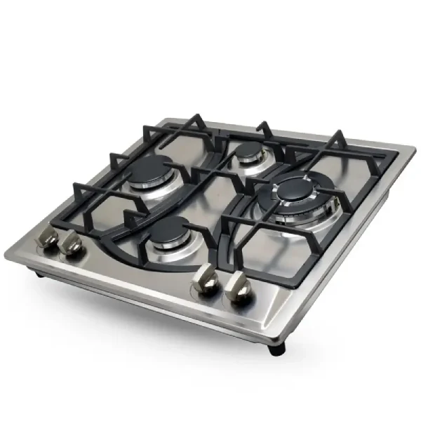 Plaque de Cuisson à Gaz 4 Feux Inox Métal Fonte FLORENCE FH-401SC