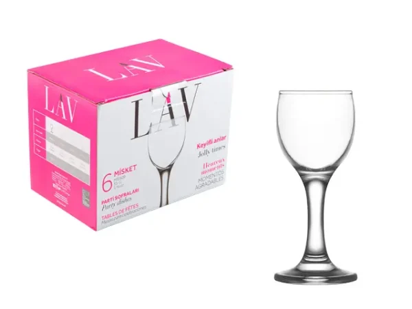 Ensemble de 6 verres à shot, 55 ml, série Misket LAV LV-MIS509F