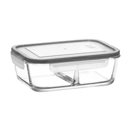 Conteneur de rangement compartimenté en verre Fresco