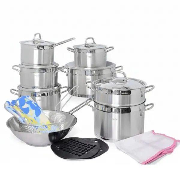 Batterie De Cuisine Vivaldi Anka 21 Pièces En Inox 18/10 - Argent