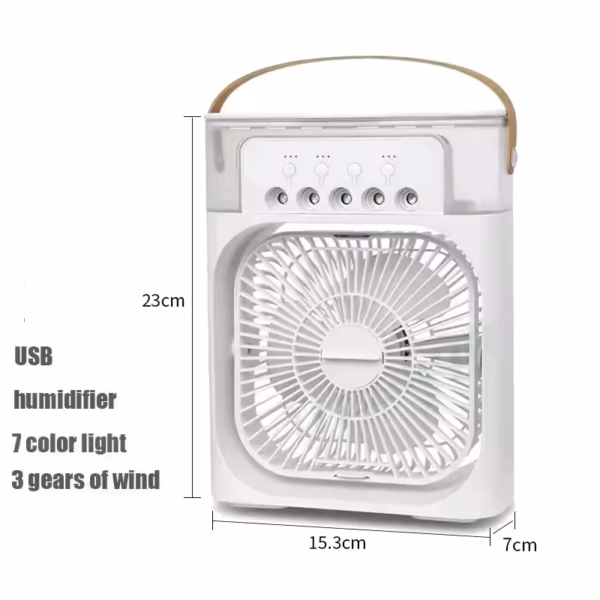 Mini Ventilateur Portable multifonction 3 en 1 avec affichage LED BLANC