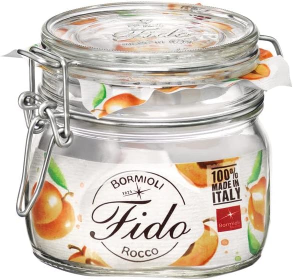 Bocal en Verre avec Fermeture Hermétique 0.5 L Fido - BORMIOLI