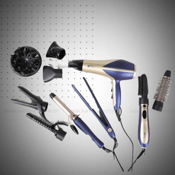 Coffret Cheveux 12en1 FLORENCE - AG535S12-2200W- BLEU