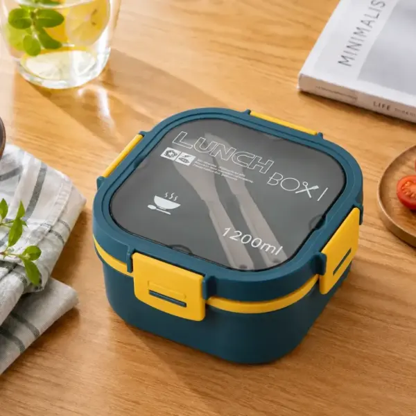 Lunch Box Carre 9126-1 1200ML BLEU VERT