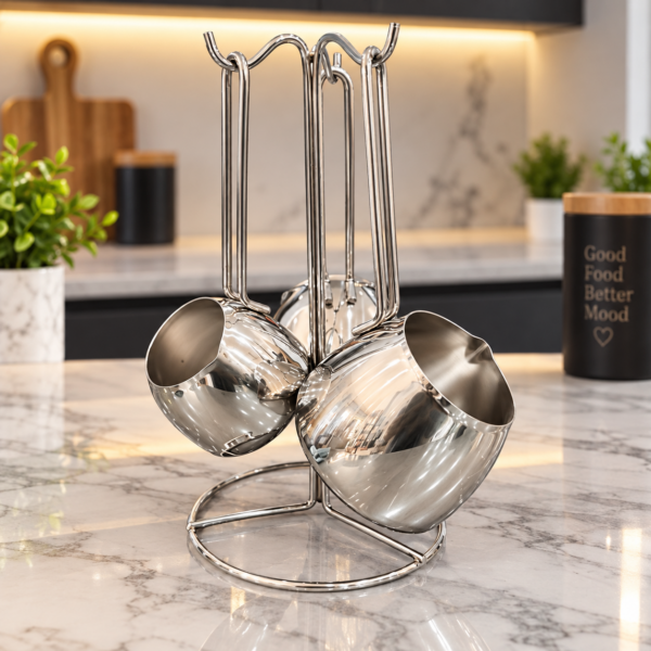 SERIE DE 3 ZEZOUA INOX + SUPPORT INOX - MODELE BOMBEE