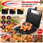 Appareil De Cuisson 3en1 Florence Panini Gaufre Zouza 1400W